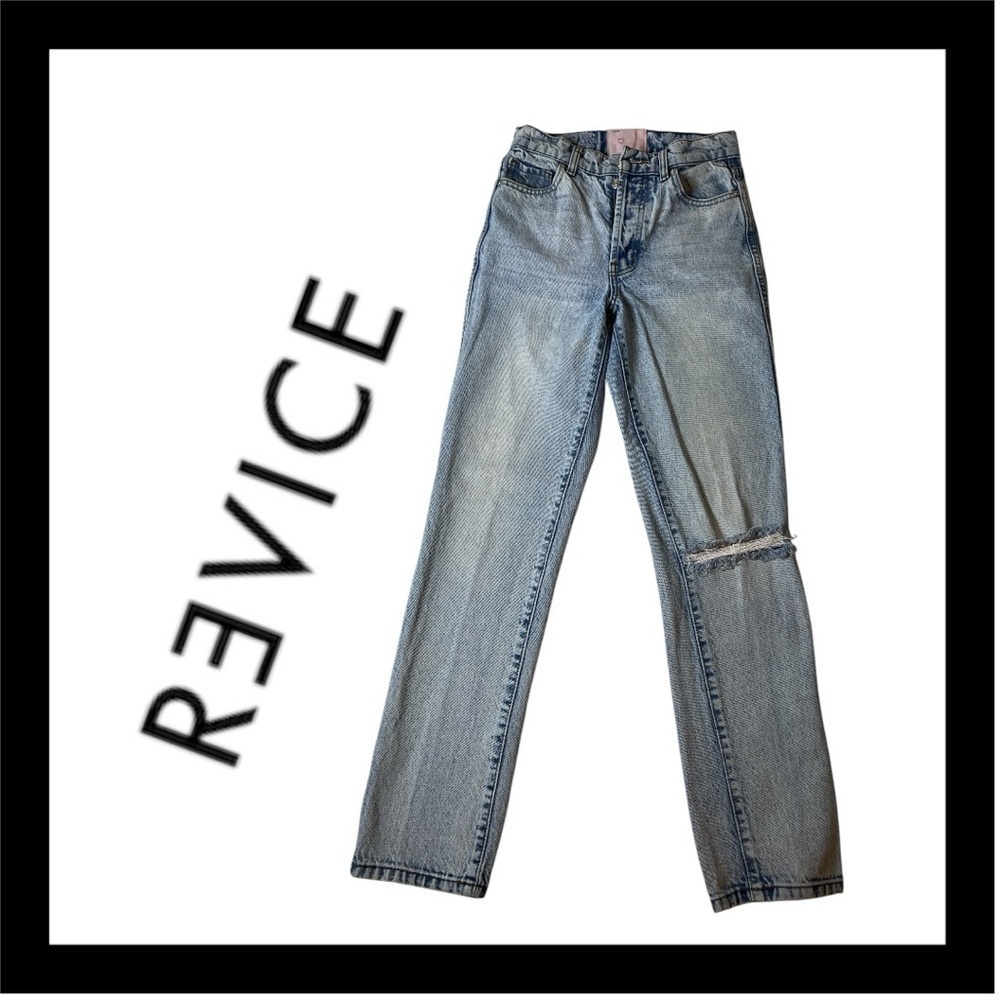 Revice Denim Ex-Boyfriend Jeans Ripped Butt Straight Leg Distressed size 25
